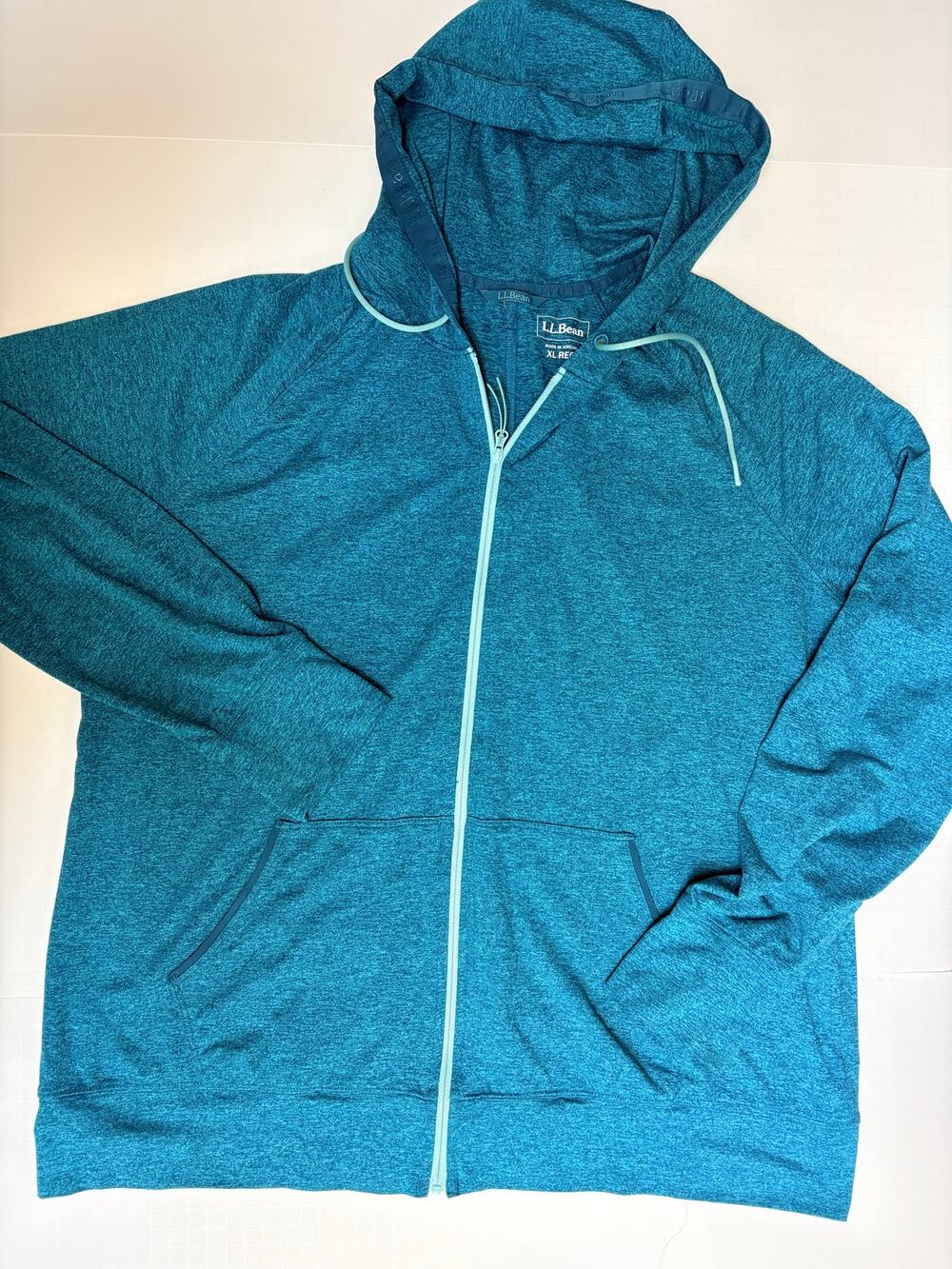 L.L.Bean Women’s XL Full Zip Hooded Active Jacket Teal Stretch 513125